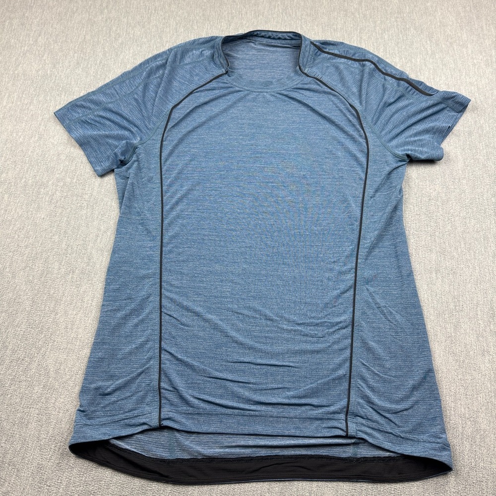 Lululemon Shirt Mens Medium Blue Metal Vent Tech Performance Running Training